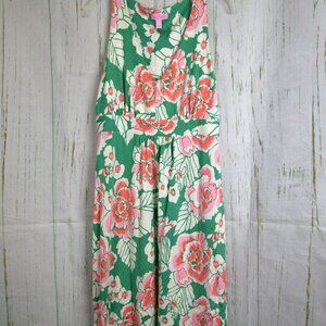 Lilly Pulitzer Patty Dress Jade Green Take It Higher Silk/Cotton Size S